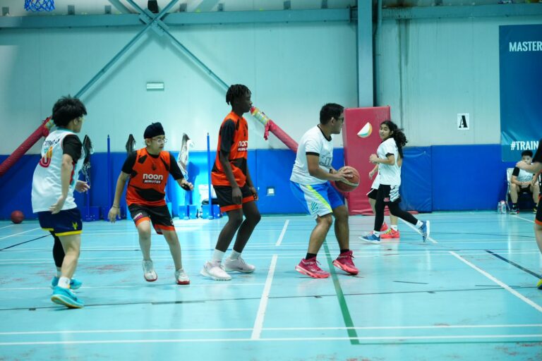 U10 vs U16 basketball match Dubai at JAZ Sports Academy Triple Threat